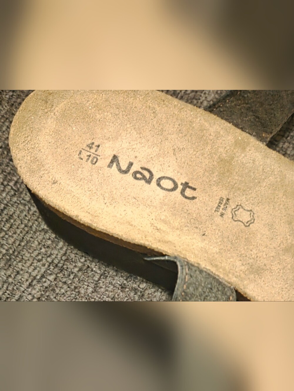 Naot Women's Black Slide Sandals with Tortoiseshell Buckle. Size 10 - Picture 2 of 9